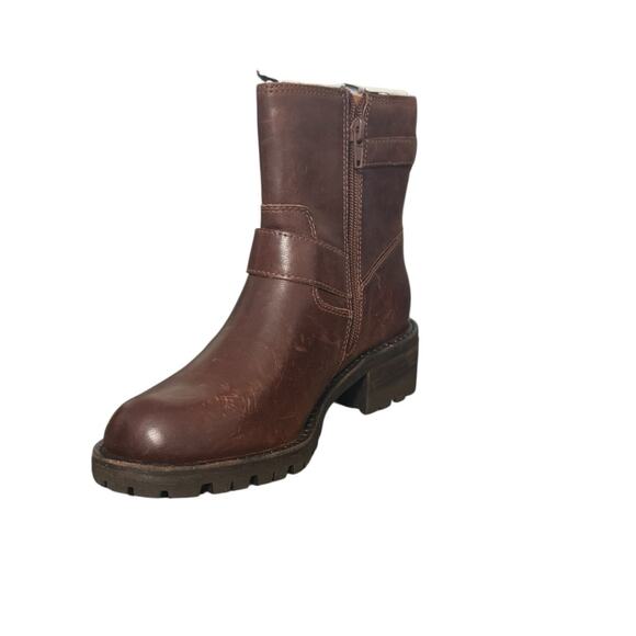 New! Lucky Brand Taini Moto Leather Biker Buckle Strap Combat Bootie - Size 6.5 - Picture 14 of 15